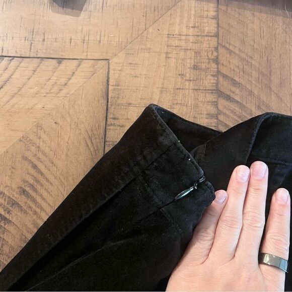 J Jill Womens Black Velvet Velour Ankle Pants Side Zip Size 6 - Picture 5 of 8